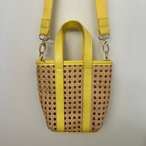 Universal Thread Yellow and Tan Mini Woven Bag